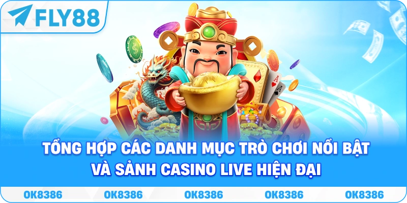 Tổng hợp các danh mục trò chơi nổi bật và sảnh Casino Live hiện đại